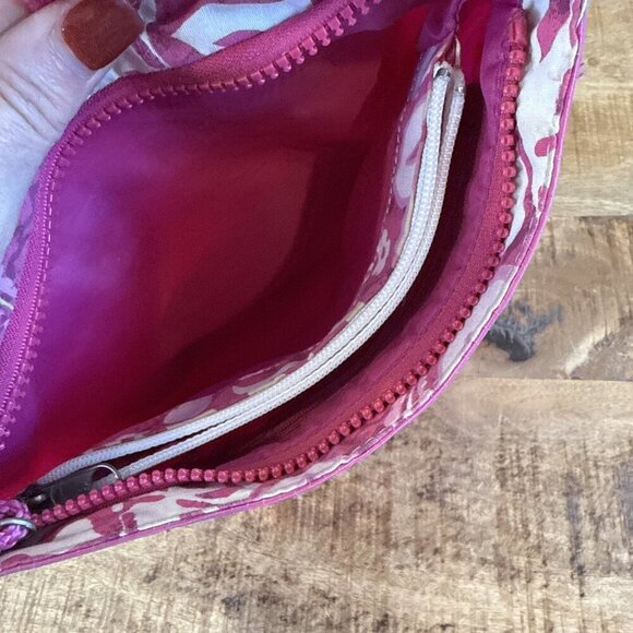 Vintage Y2K Fossil Surfco Canvas Shoulder Bag Pink Blue Hibiscus Island Hawaiian - Picture 10 of 10